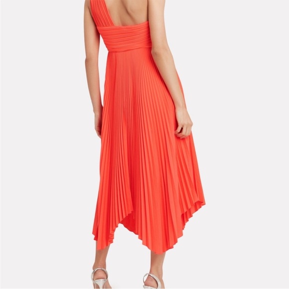 A.L.C one-shoulder plisse dress size 0 - Picture 3 of 16